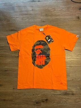 Orange Camo Ape Logo Short-Sleeve Tee